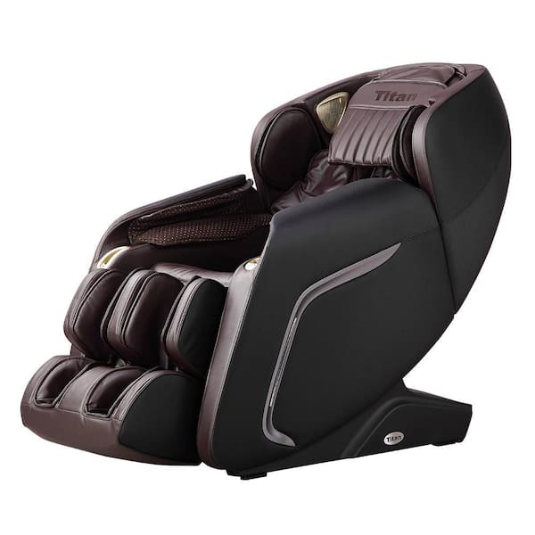 TITAN Cosmo Brown Faux Leather Reclining 2D Massage Chair with Voice Recognition and BlueTooth Speakers