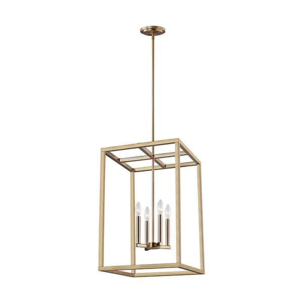Moffet Street 4-Light Satin Brass Hall-Foyer Pendant