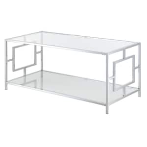 Town Square 42 in. L Clear Glass/Chrome Rectangle Glass Top Coffee Table