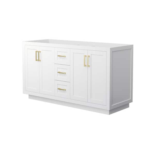 Wyndham Collection Miranda 59.25 in. W x 21.75 in. D Double Bath Vanity Cabinet Only in White