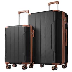 Merax Black Brown Lightweight 2-Piece Expandable ABS Hardshell