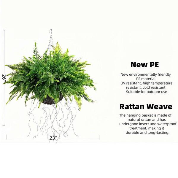 23 in. Green Indoor Artificial Fern 2-Pack HD9Z7T283T - The Home Depot