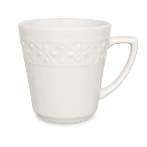 Mendi 12.17 oz. Ivory Earthenware Mugs (Set of 12)