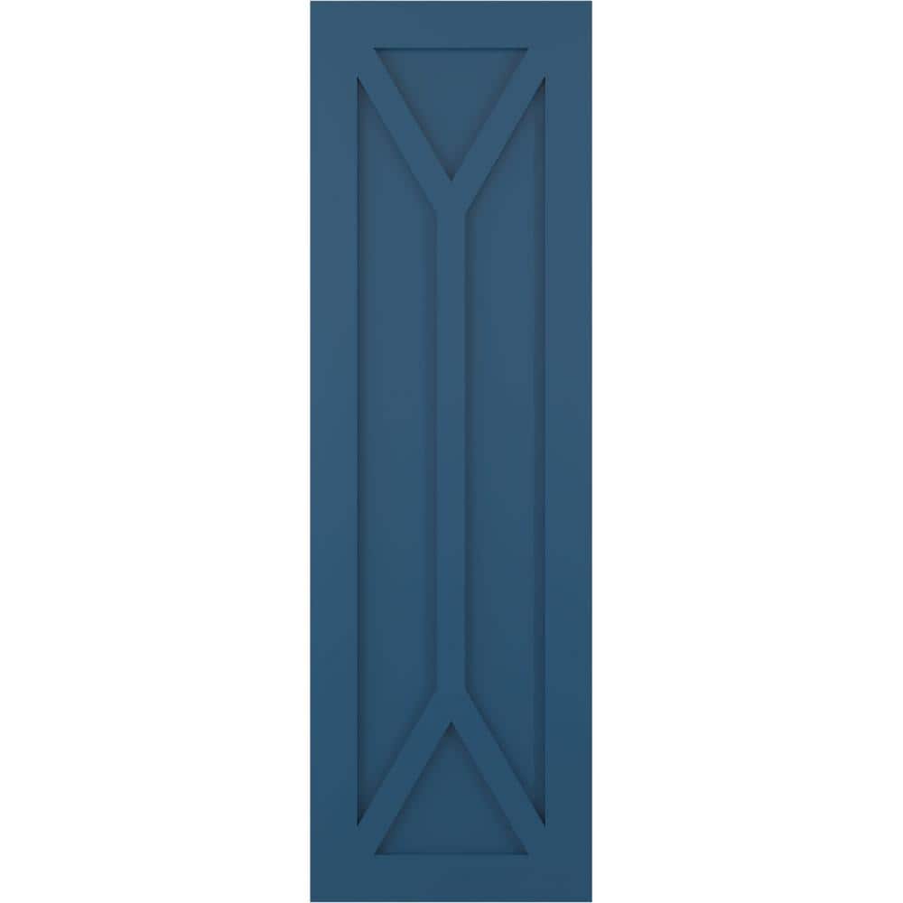 18 in. x 45 in. PVC True Fit San Carlos Mission Style Fixed Mount Flat Panel Shutters Pair in Sojourn Blue price history on PriceWatchPro