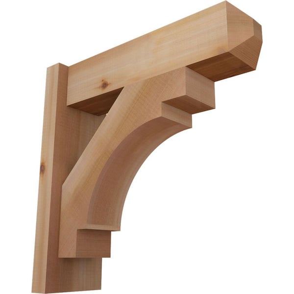 Ekena Millwork 6 in. x 18 in. x 18 in. Western Red Cedar Merced Craftsman Smooth Outlooker