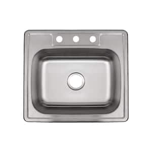 eModernDecor Drop-in Top Mount 16-Gauge Stainless Steel 23-1/2 in. x 18 in.  x 12 in. Single Bowl Kitchen Sink R2318T - The Home Depot