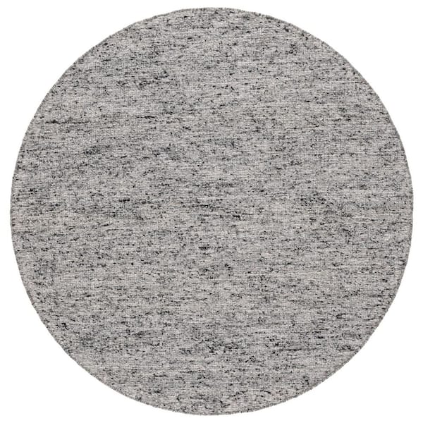 Mirage 6 ft. x 6 ft. Gray/Black Speckled Solid Round Area Rug