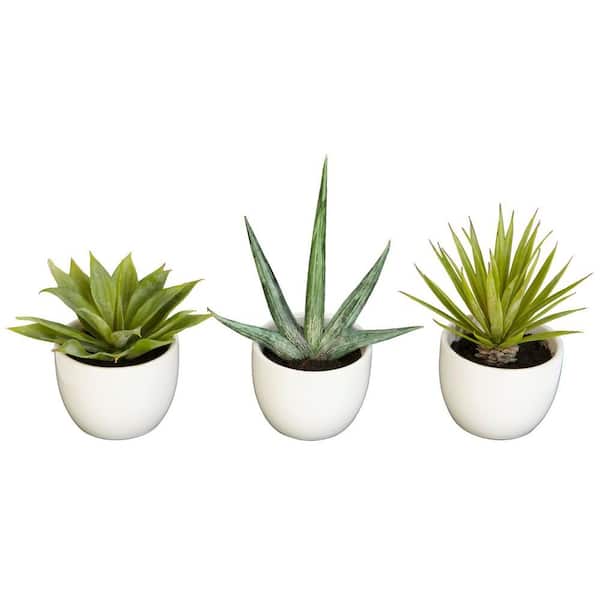 Nearly Natural 8.5 in. H Green Southwest Collection (Set of 3)