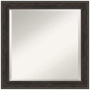 Medium Square Distressed Brown/Tan Beveled Glass Modern Mirror (24 in. H x 24 in. W)