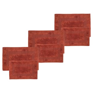 Brick Red 6- Piece Cotton Bathroom Mat Set