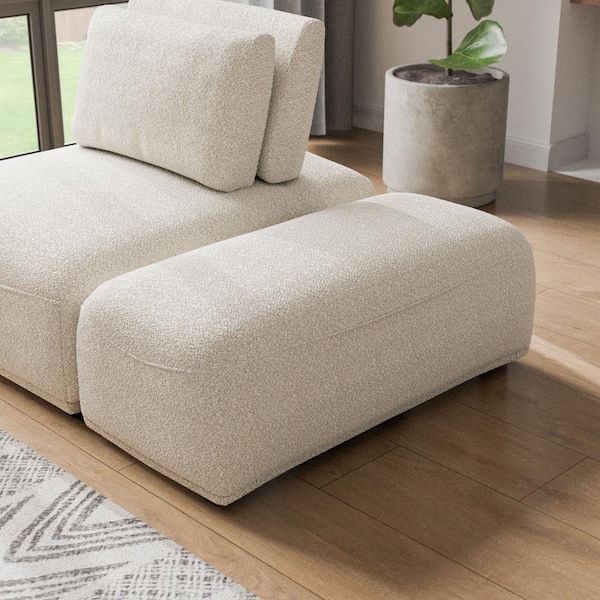 Furniture of America Fairwinds 20 in. Armless Boucle Fabric Rectangle Modular Sofa in Beige
