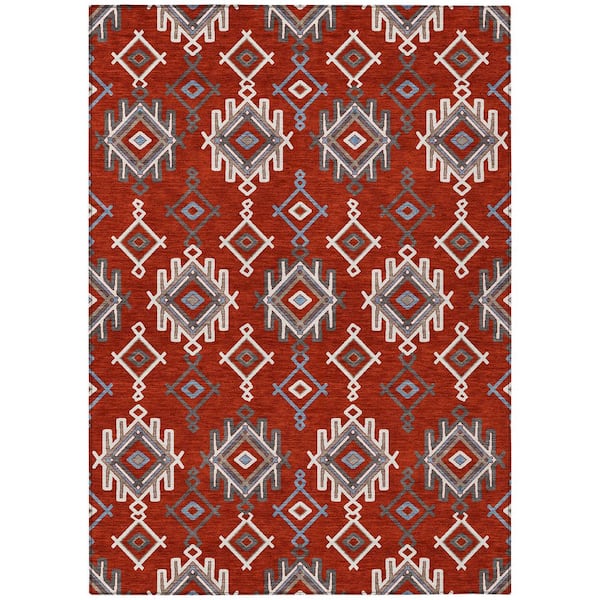 Chantille Machine Washable Indoor/Outdoor Abstract ACN3042 Red 9 ft. x 12 ft. Area Rug