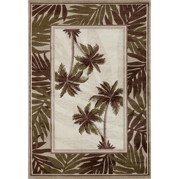 Art Carpet Palm Coast Frond Green 5 ft. x 8 ft. Area Rug