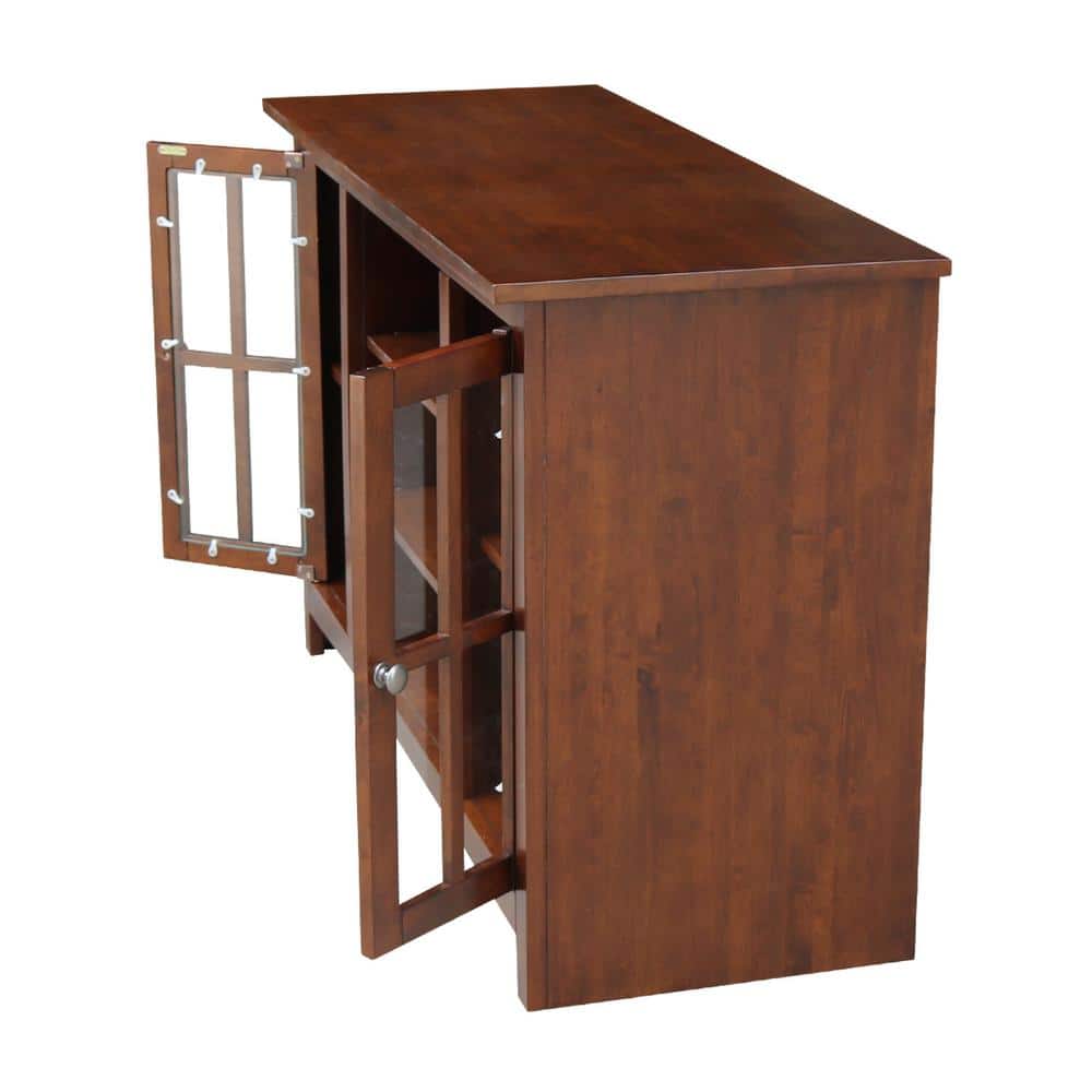 Espresso Solid Wood 48" Media Console with Cabinet