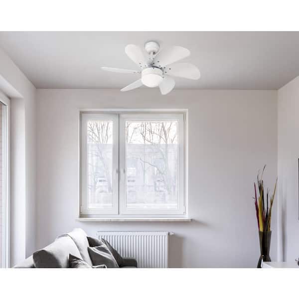 Turbo Swirl 30 in. LED White Ceiling Fan with Light Kit