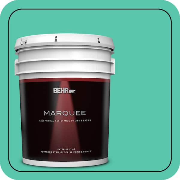 BEHR MARQUEE 5 gal. #480B-4 Shoreline Green Flat Exterior Paint & Primer