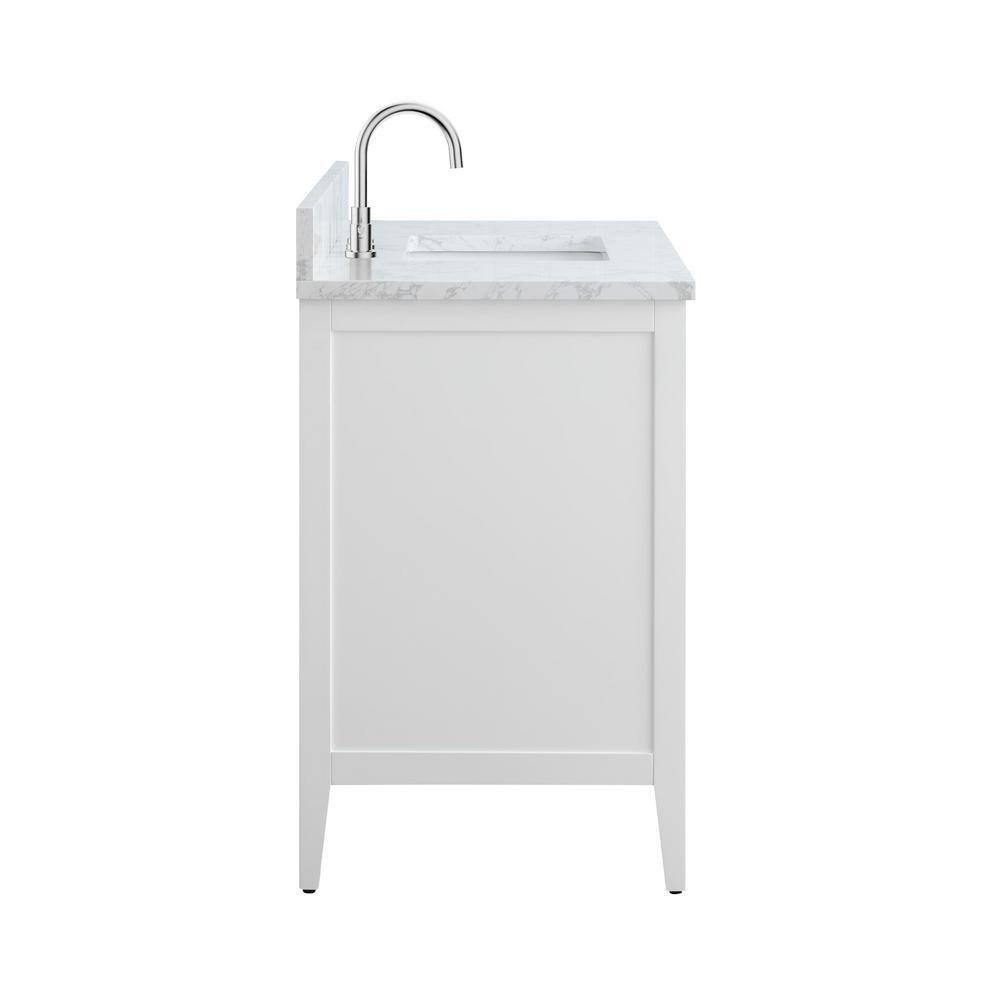 48'' White Single Bathroom Vanity with Engineered Marble Top