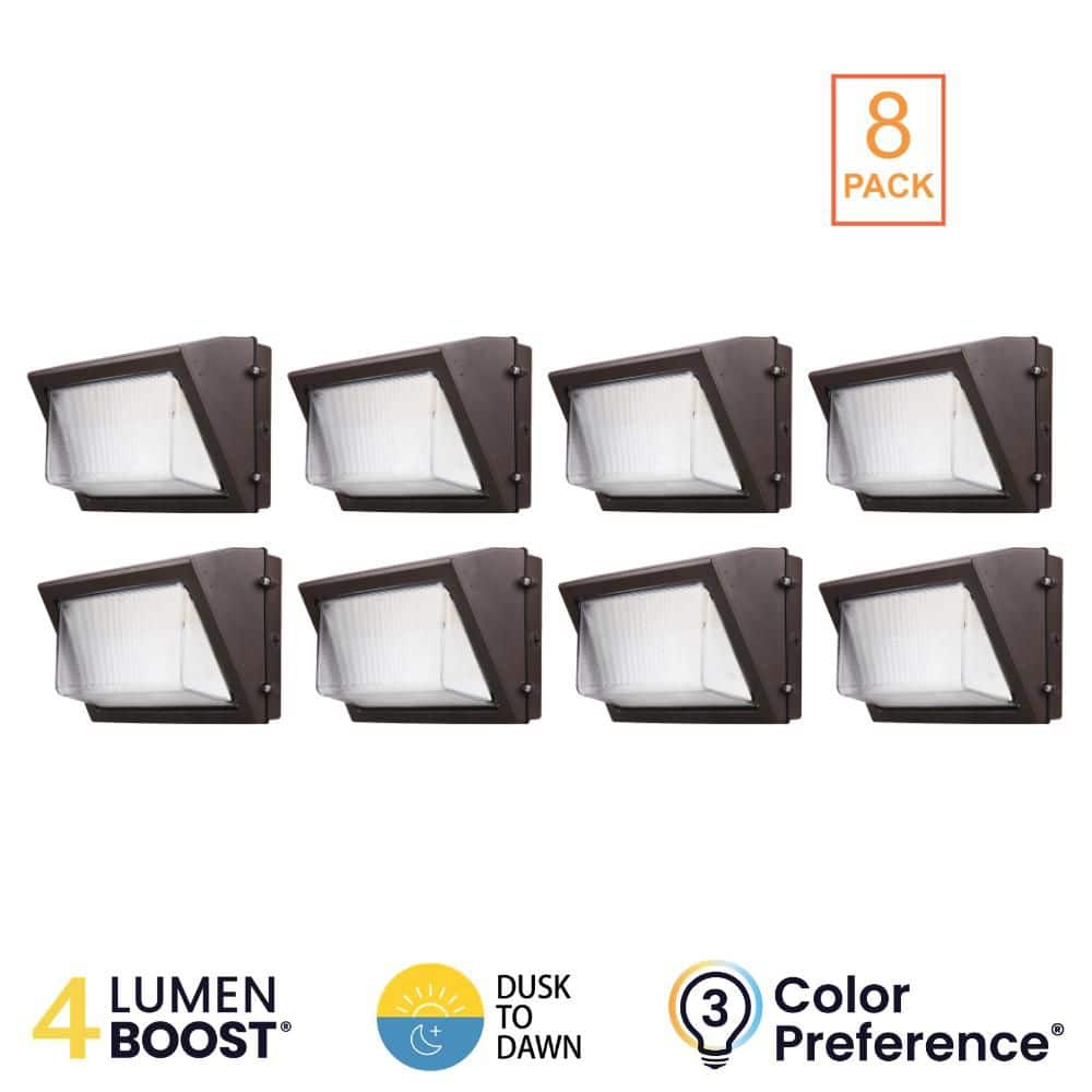 8-Pack 100-Watt Equivalent 8500LM Commercial Integrated LED Bronze Wall Pack Light, Selectable CCT, Dusk To Dawn price history on PriceWatchPro