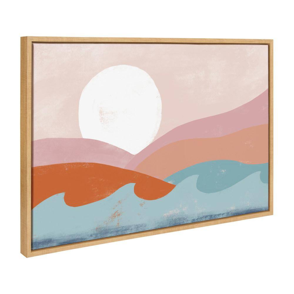 Endless Summer Horizontal Sunset Canvas Print with Natural Frame