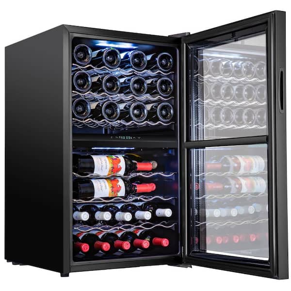 Freestanding Refrigerator Quiet Operation Fridge Renewed Ivation Premium Stainless Steel 24 Bottle Dual Zone Thermoelectric Wine Cooler/Chiller Counter Top Red & White Wine Cellar w/Digital Temperature 