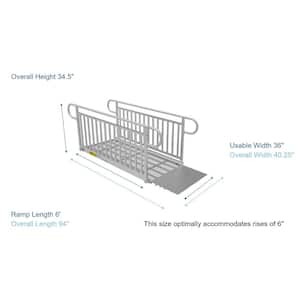PATHWAY 3G 6 ft. Wheelchair Ramp Kit with Expanded Metal Surface and Vertical Picket Handrails