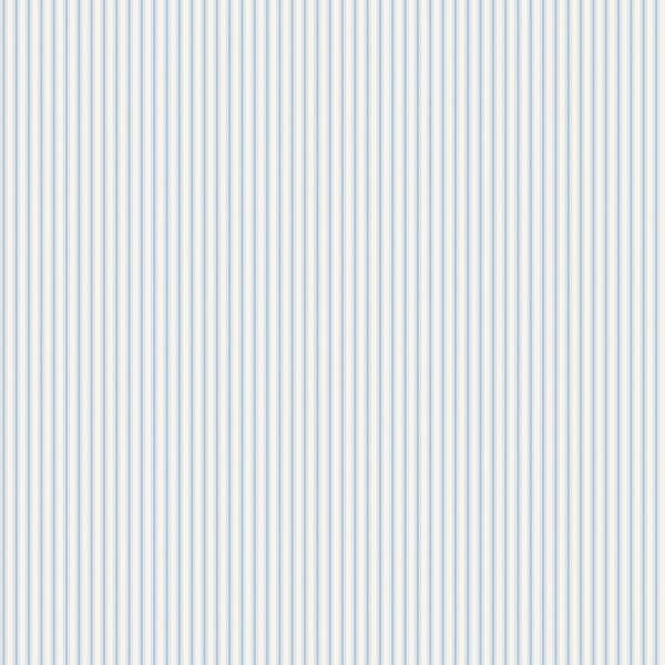 Miniatures 3 Collection Light Blue Ticking Stripe Matte Finish Vinyl on Non-woven Non-pasted Wallpaper Sample