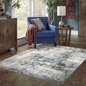 Harmony Multi 2 ft. x 8 ft. Abstract Indoor Machine Washable Runner Rug