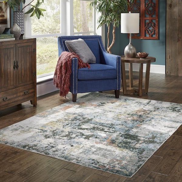 Harmony Multi 4 ft. x 6 ft. Abstract Indoor Machine Washable Area Rug
