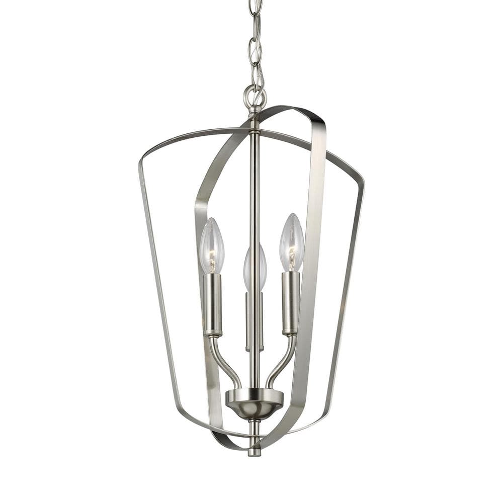 Romee Brushed Nickel Modern 3-Light Indoor/Outdoor Pendant