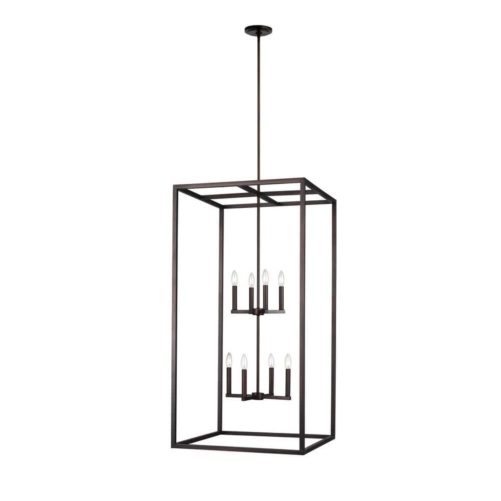 Bronze Industrial 8-Light Indoor/Outdoor Pendant