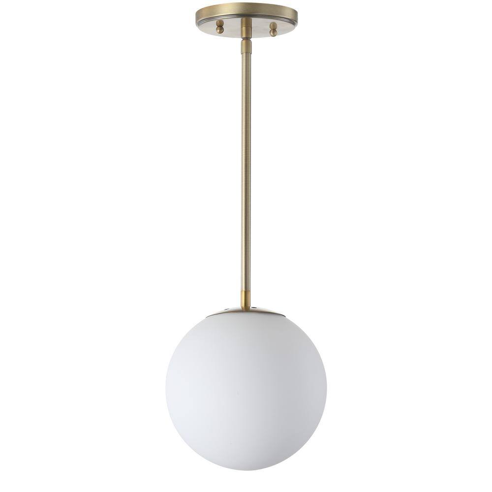Bleecker 7.75" White Glass Globe LED Pendant Light