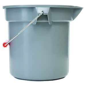 18 Gal. Black Plastic Utility Storage Bucket Tub with Rope Handles (8-Pack)