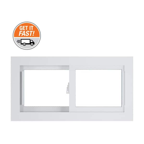 70 Series 30.75 in. x 16.25 in. Universal Hand White Vinyl Low-E Argon Sliding Basememt Replacement Window, Screen Incl