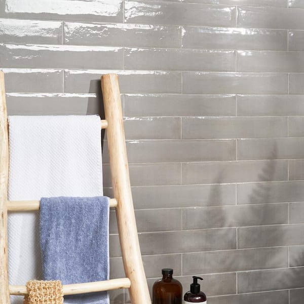 Tint Grigio 2.95 in. x 15.74 in. Polished Porcelain Wall Tile (14.2 sq. ft./Case)