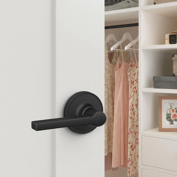 Schlage Home Essentials Hendrix Matte Black Passage Hall/Closet