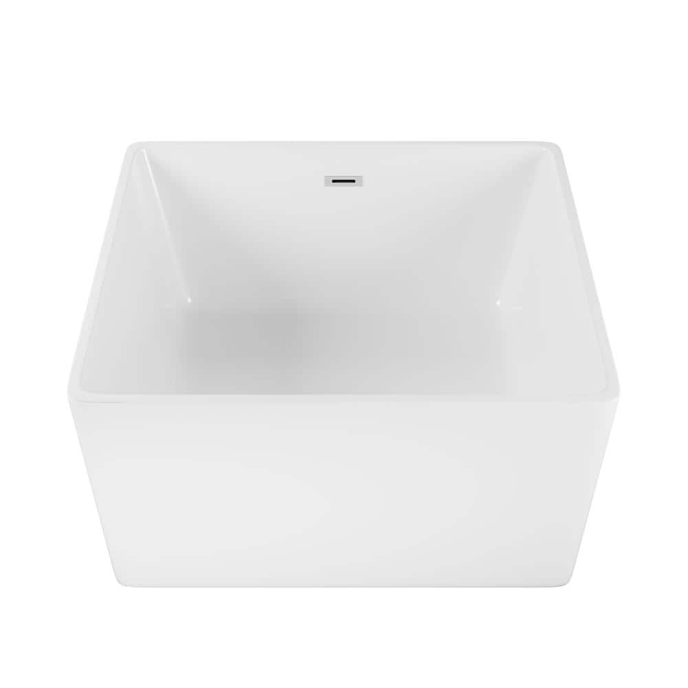Voltaire 47" White Acrylic Square Freestanding Bathtub