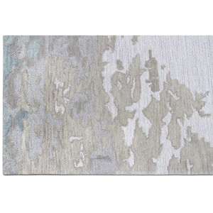 E1682 Blue 5 ft. x 8 ft. Hand Tufted Modern Wool and Viscose Area Rug