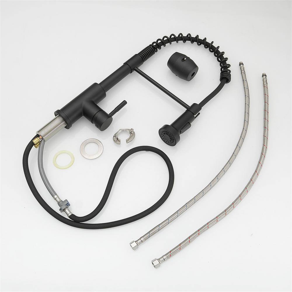 Matte Black Stainless Steel Pull Down Kitchen Faucet