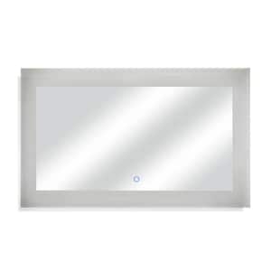 60 in. W x 35 in. H Frameless Rectangular LED Light Bathroom Vanity Mirror