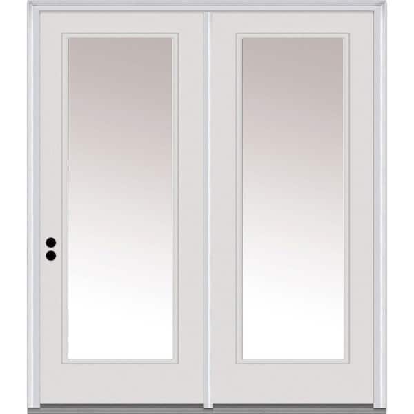 MMI Door 67 in. x 81.75 in. Clear Glass Primed Fiberglass Prehung Right Hand Inswing Full Lite Stationary Patio Door