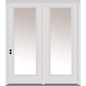 60 in. x 80 in. Clear Glass Primed Steel Prehung Right-Hand Inswing Full Lite Stationary Patio Door