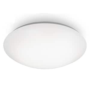 Glo 14 in. 1-Light White Selectable LED Flush Mount 2700K-3000K-3500K-4000K-5000K