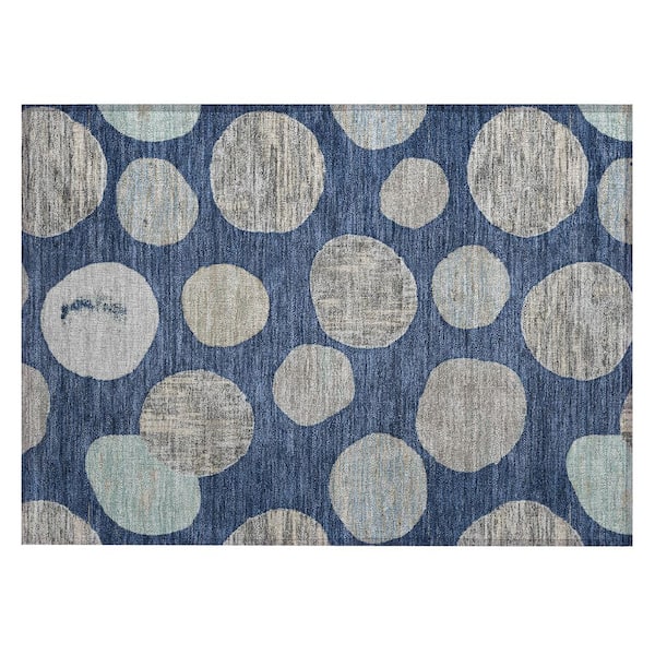 Chantille Machine Washable Indoor/Outdoor Abstract ACN3056 Navy 3 ft. x 4 ft. Area Rug