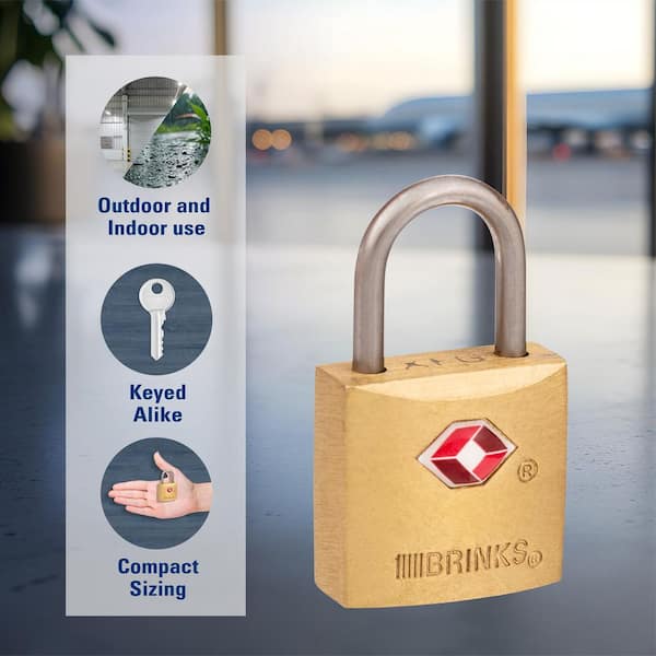 Brinks 7/8 in. (22 mm) Brass Keyed Lock (4-Pack) 171-20471 - The