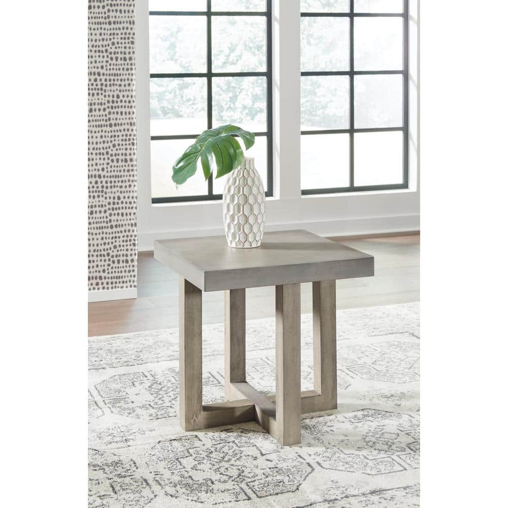 UPC 024052812510 product image for Lockthorne 23 in. Gray Square MDF End Table with Cross Base | upcitemdb.com