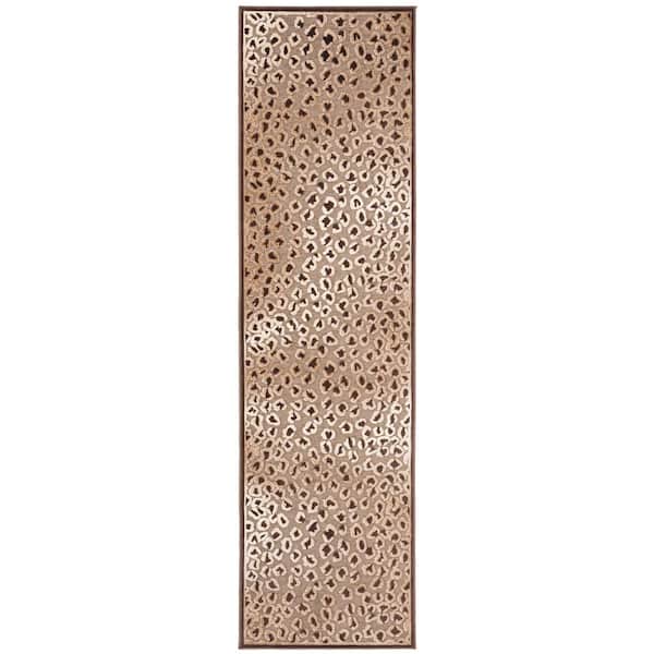 SAFAVIEH Paradise Beige/Brown 2 ft. x 8 ft. Abstract Animal Print Runner Rug
