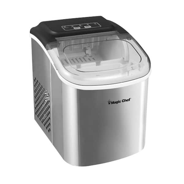 Magic Chef Portable store Countertop Ice Maker, 27 Pounds, Stainless Steel