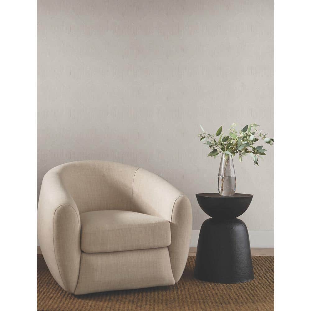 Taupe Non-Pasted Washable Geometric Wallpaper