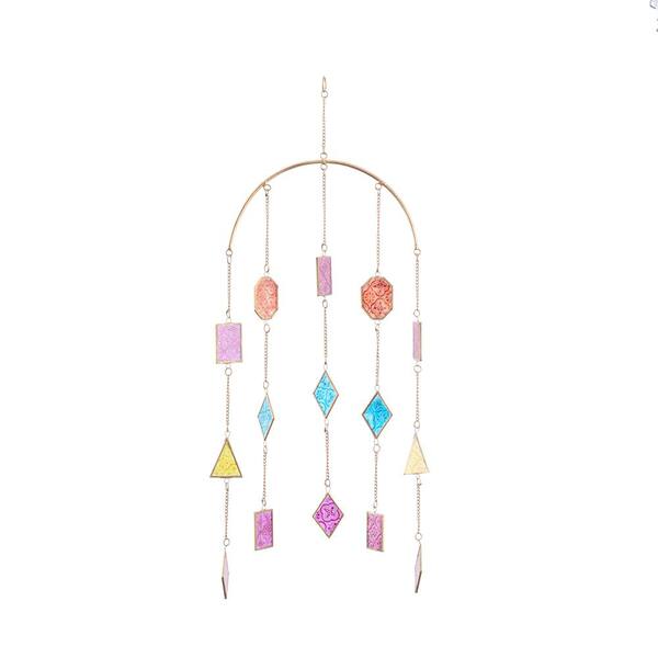 Novogratz 34 in. Multi Colored Metal Geometric Indoor Outdoor Windchime ...