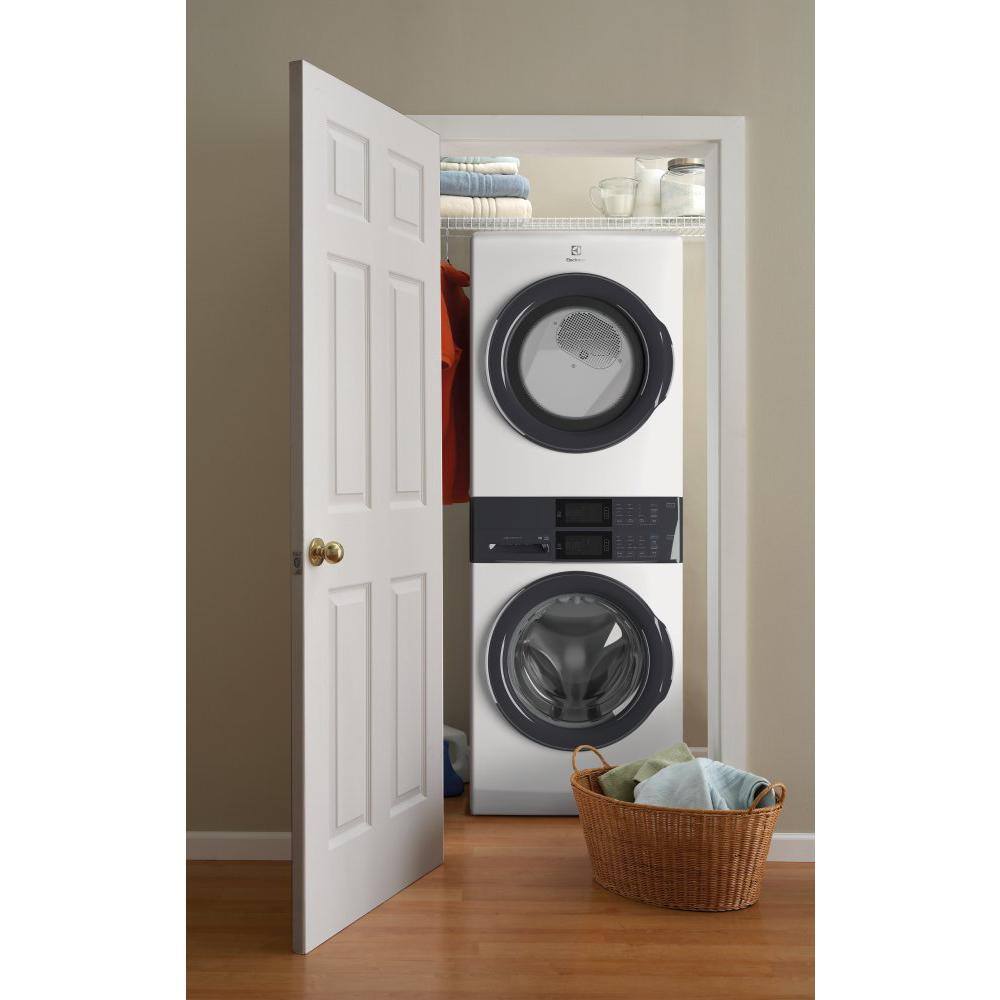 White Gas Stacked Washer and Dryer Set with Energy Star